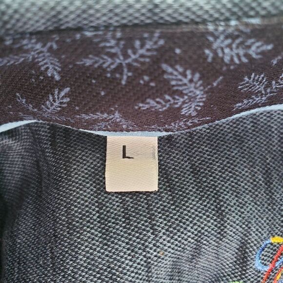 Luchiano Visconti Blue Oxford Button Front Shirt Mens Size L Long Sleeve Dressy - Picture 8 of 10